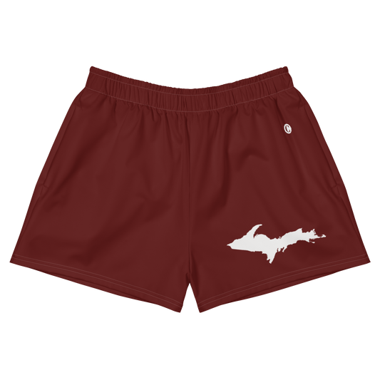 Michigan Upper Peninsula Athletic Shorts (w/ UP Outline) | Women's - Cherrywood Color