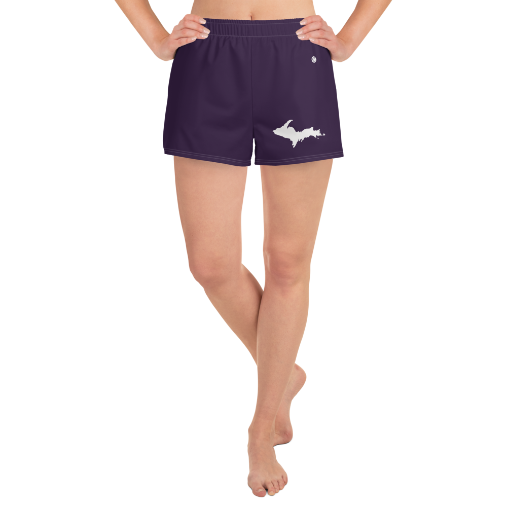 Michigan Upper Peninsula Athletic Shorts (w/ UP Outline) | Women's - Blackcurrant