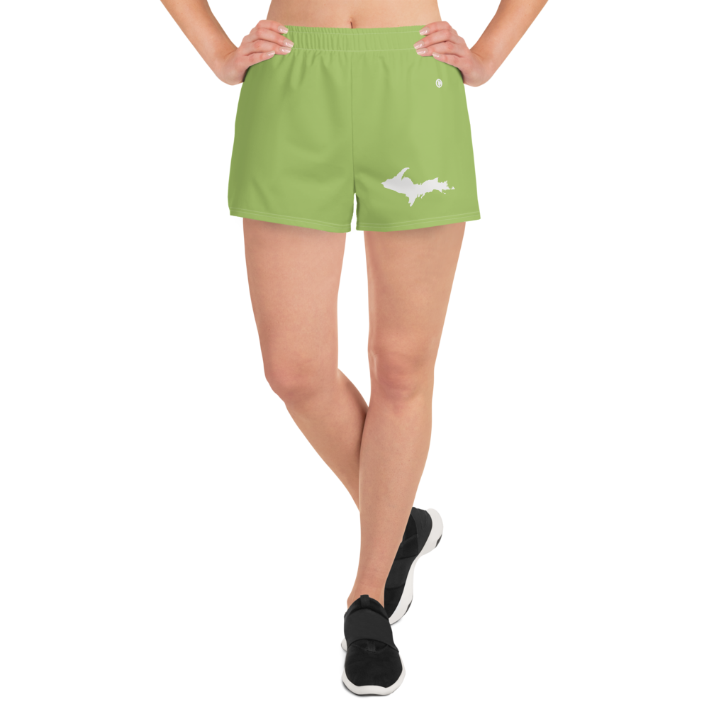 Michigan Upper Peninsula Athletic Shorts (w/ UP Outline) | Women's - Gooseberry Green