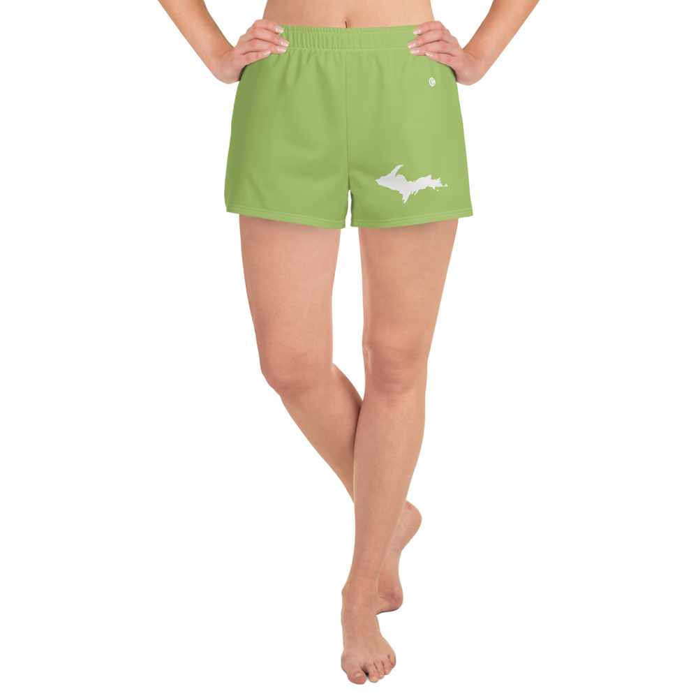 Michigan Upper Peninsula Athletic Shorts (w/ UP Outline) | Women's - Gooseberry Green