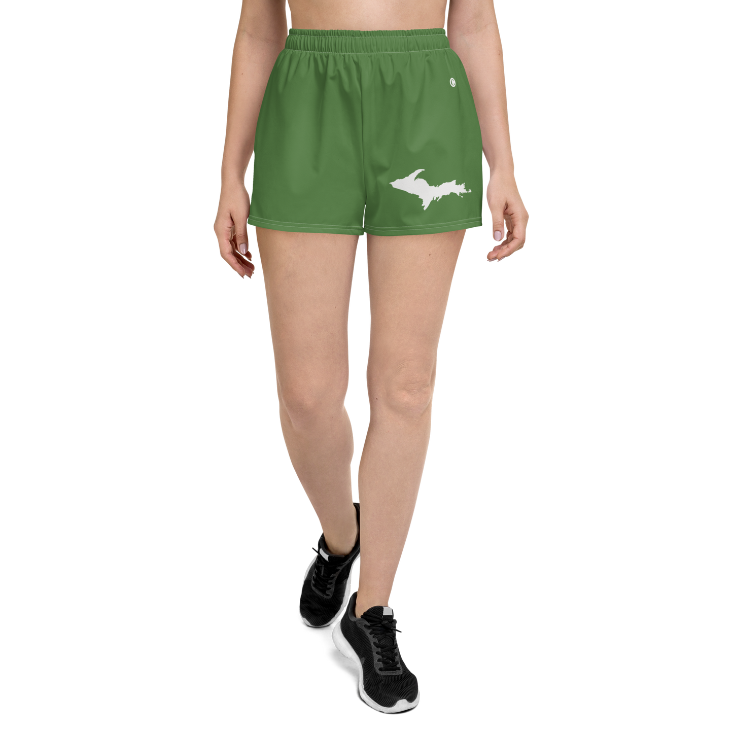 Michigan Upper Peninsula Athletic Shorts (w/ UP Outline) | Women's - Pine Green