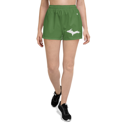 Michigan Upper Peninsula Athletic Shorts (w/ UP Outline) | Women's - Pine Green