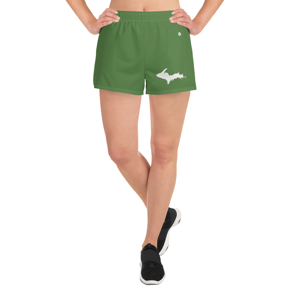 Michigan Upper Peninsula Athletic Shorts (w/ UP Outline) | Women's - Pine Green