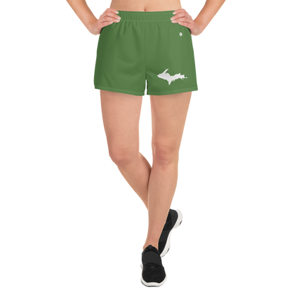 Michigan Upper Peninsula Athletic Shorts (w/ UP Outline) | Women's - Pine Green