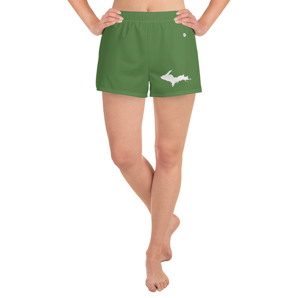 Michigan Upper Peninsula Athletic Shorts (w/ UP Outline) | Women's - Pine Green