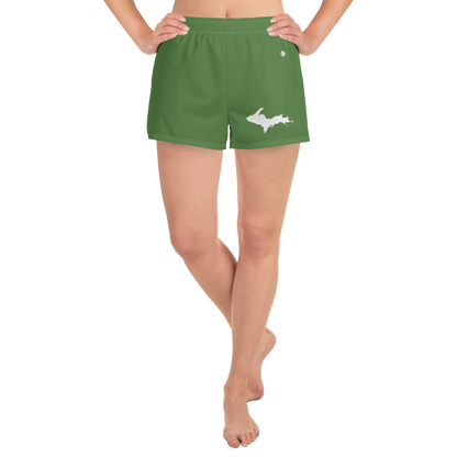 Michigan Upper Peninsula Athletic Shorts (w/ UP Outline) | Women's - Pine Green