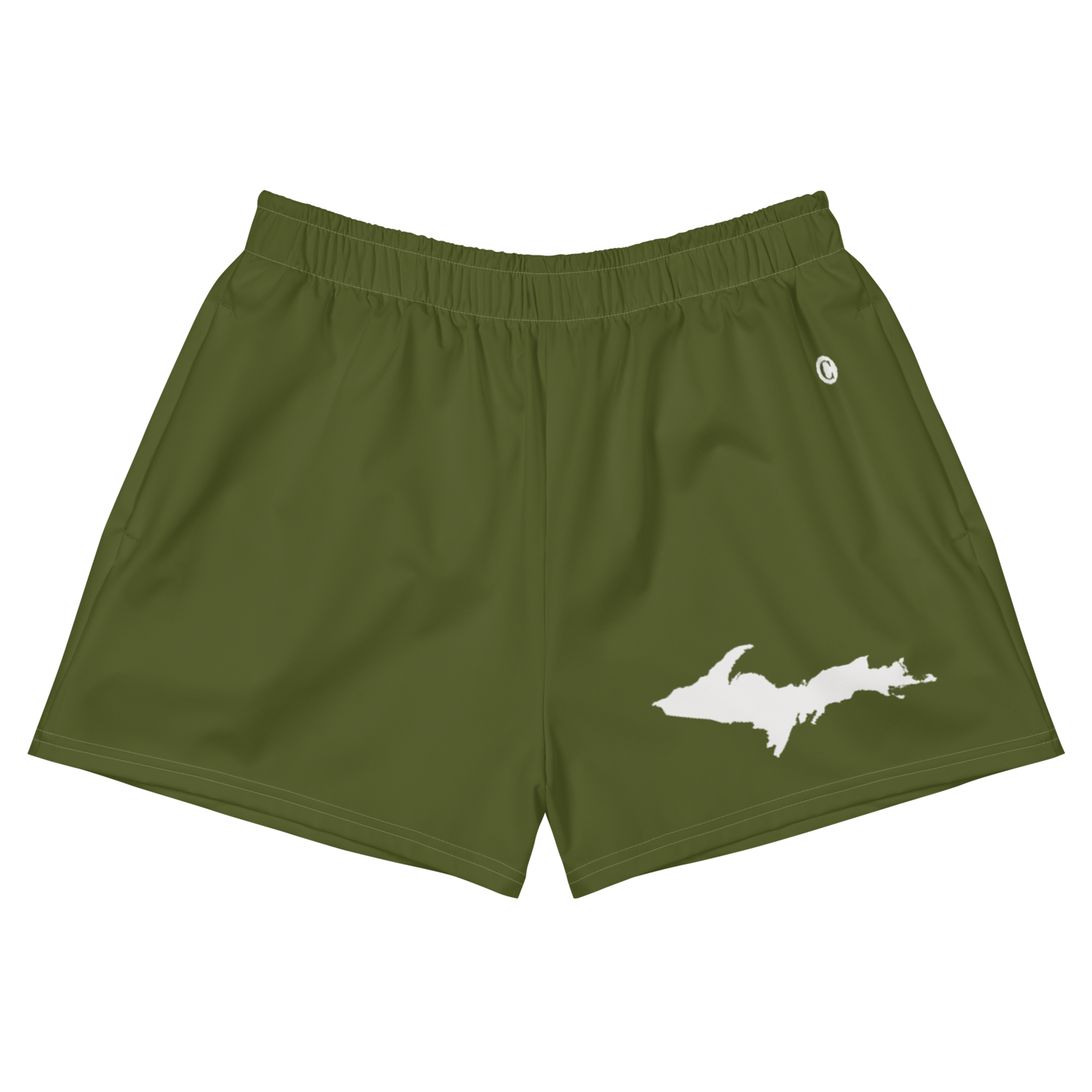 Michigan Upper Peninsula Athletic Shorts (w/ UP Outline) | Women's - Army Green