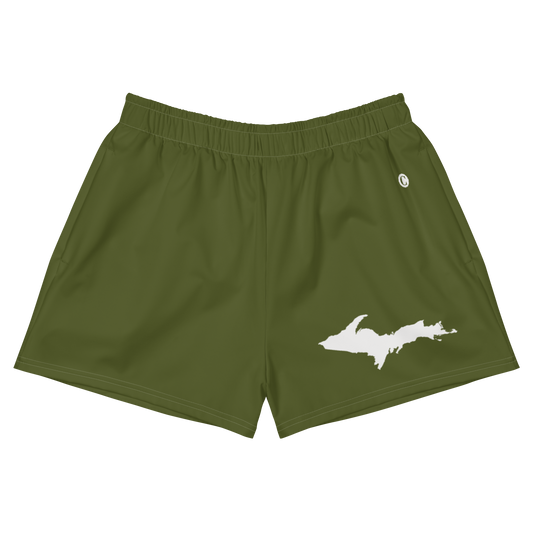 Michigan Upper Peninsula Athletic Shorts (w/ UP Outline) | Women's - Army Green