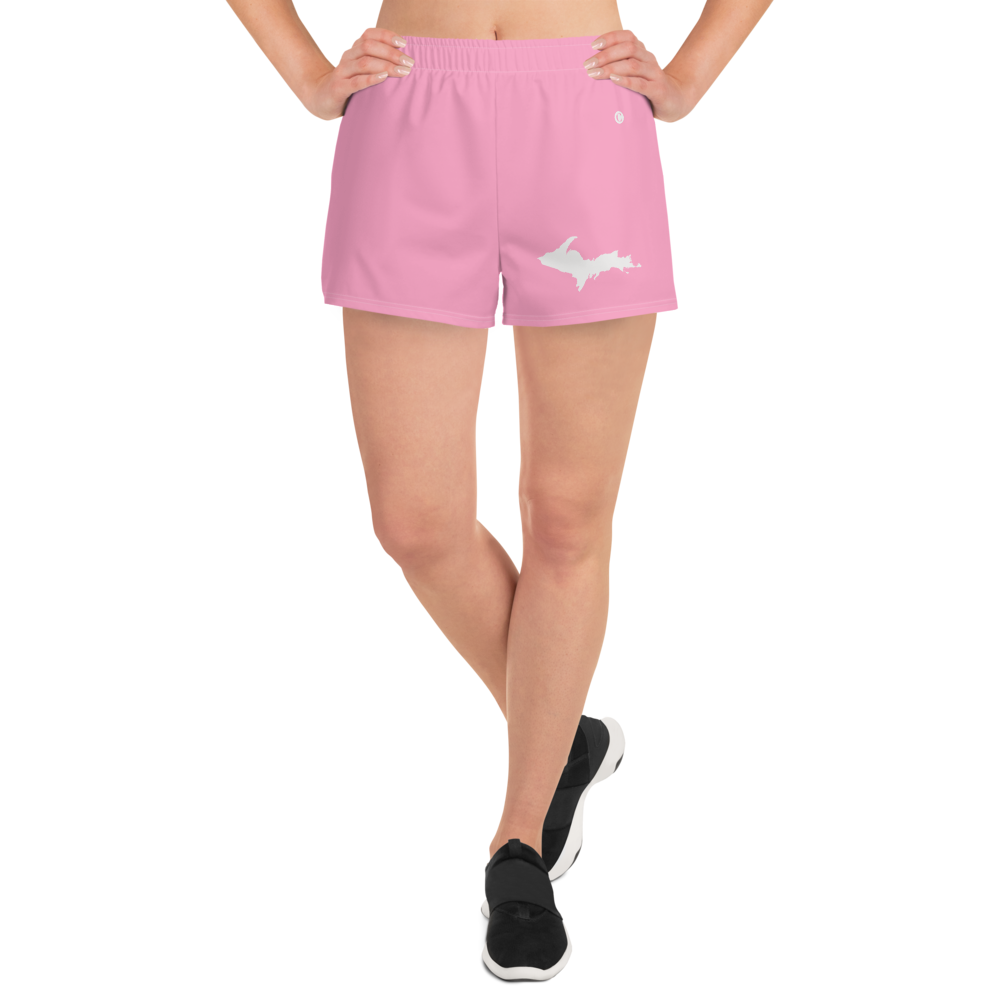 Michigan Upper Peninsula Athletic Shorts (w/ UP Outline) | Women's - '67 Caddie Pink