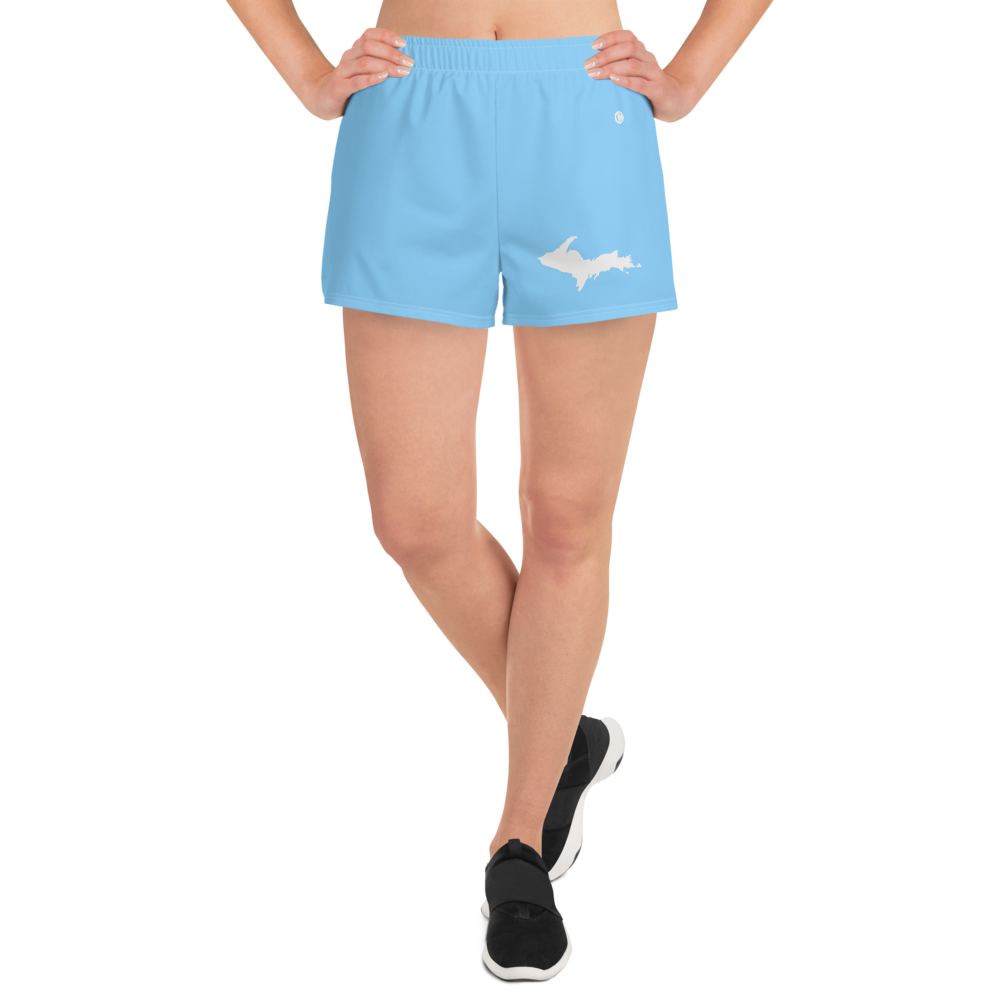 Michigan Upper Peninsula Athletic Shorts (w/ UP Outline) | Women's - Azure