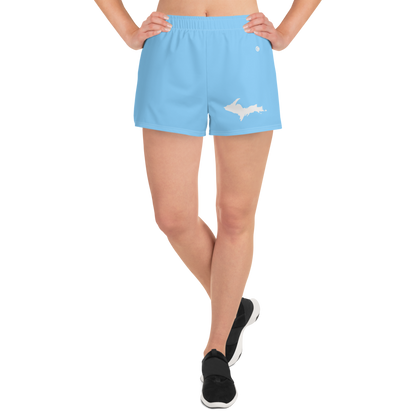 Michigan Upper Peninsula Athletic Shorts (w/ UP Outline) | Women's - Azure