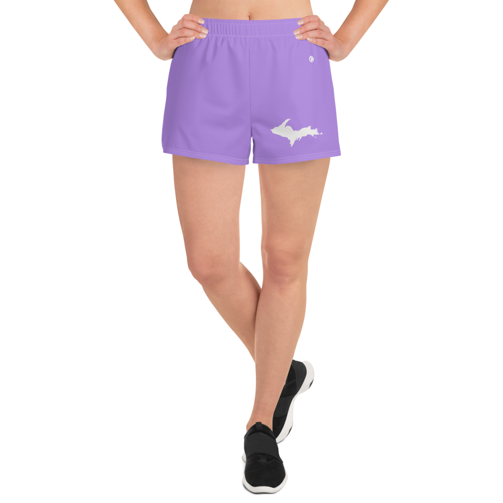 Michigan Upper Peninsula Athletic Shorts (w/ UP Outline) | Women's - Lavender