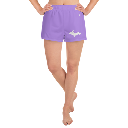 Michigan Upper Peninsula Athletic Shorts (w/ UP Outline) | Women's - Lavender