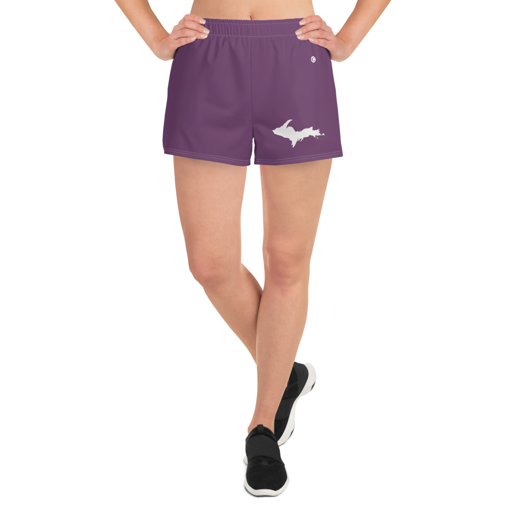 Michigan Upper Peninsula Athletic Shorts (w/ UP Outline) | Women's - Plum