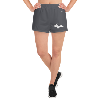 Michigan Upper Peninsula Athletic Shorts (w/ UP Outline) | Women's - Iron Ore Grey