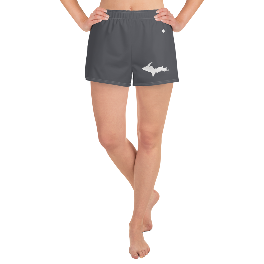 Michigan Upper Peninsula Athletic Shorts (w/ UP Outline) | Women's - Iron Ore Grey