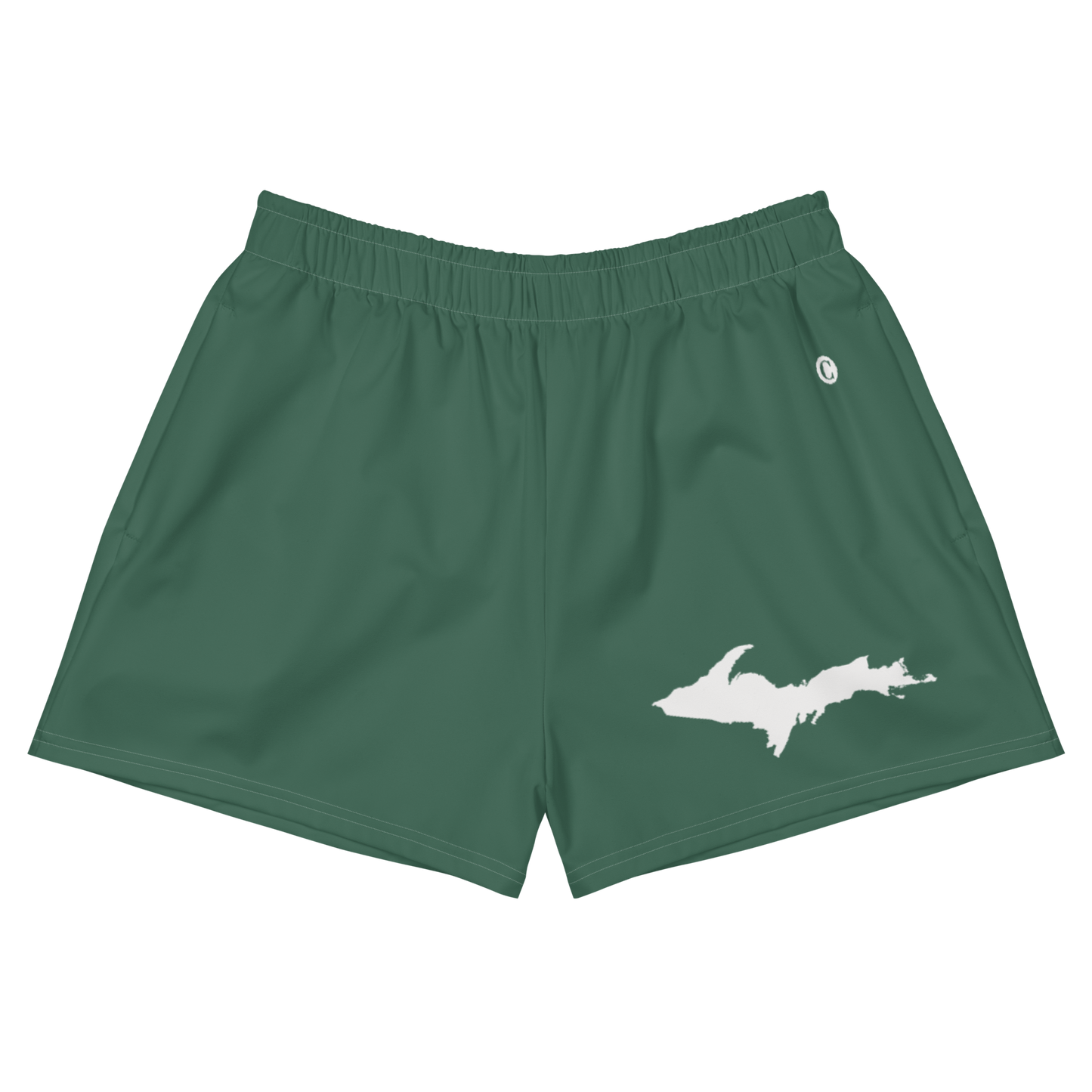 Michigan Upper Peninsula Athletic Shorts (w/ UP Outline) | Women's - Ginger Ale Green