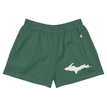 Michigan Upper Peninsula Athletic Shorts (w/ UP Outline) | Women's - Ginger Ale Green