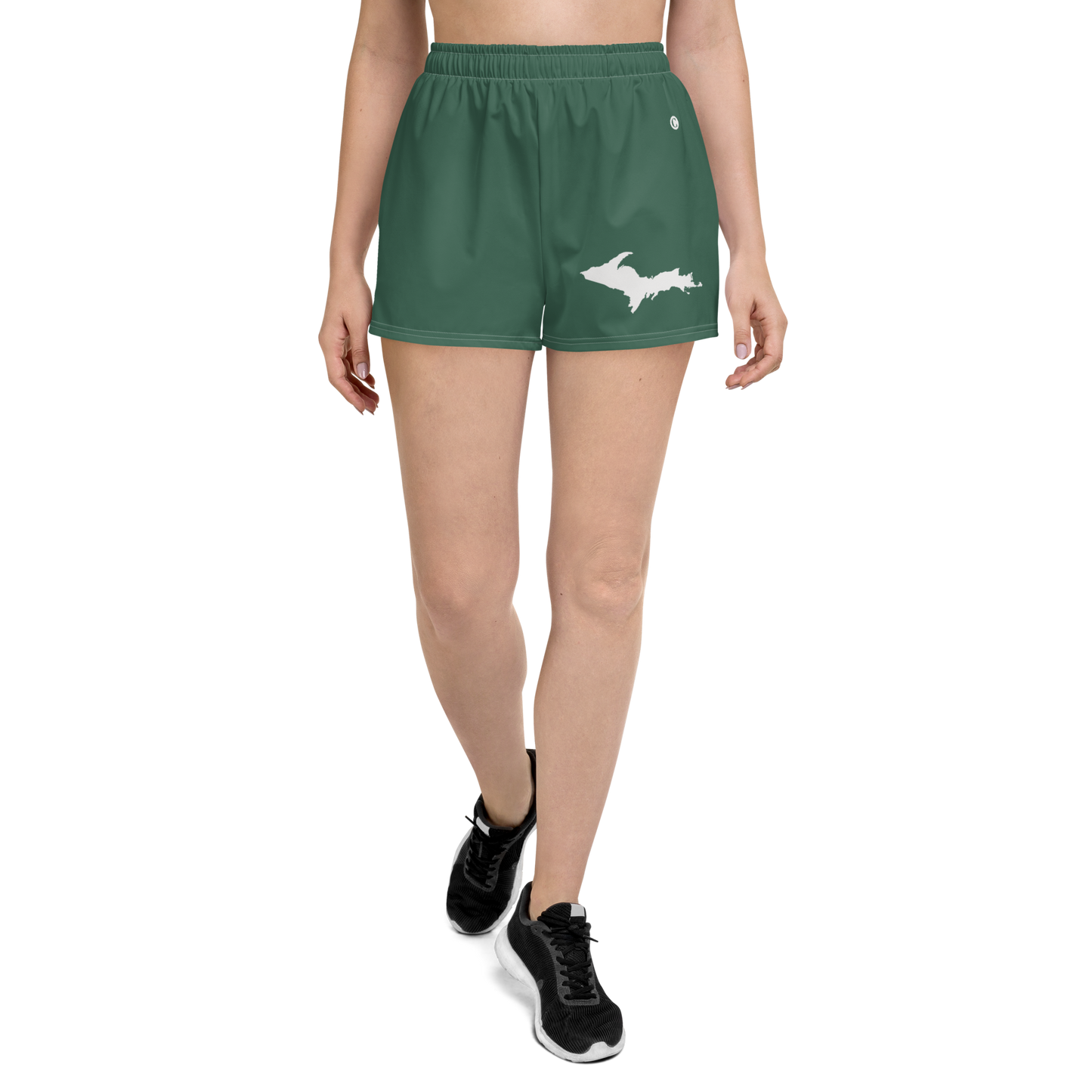 Michigan Upper Peninsula Athletic Shorts (w/ UP Outline) | Women's - Ginger Ale Green