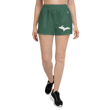 Michigan Upper Peninsula Athletic Shorts (w/ UP Outline) | Women's - Ginger Ale Green