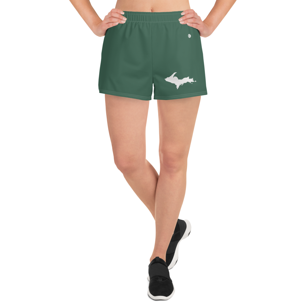 Michigan Upper Peninsula Athletic Shorts (w/ UP Outline) | Women's - Ginger Ale Green