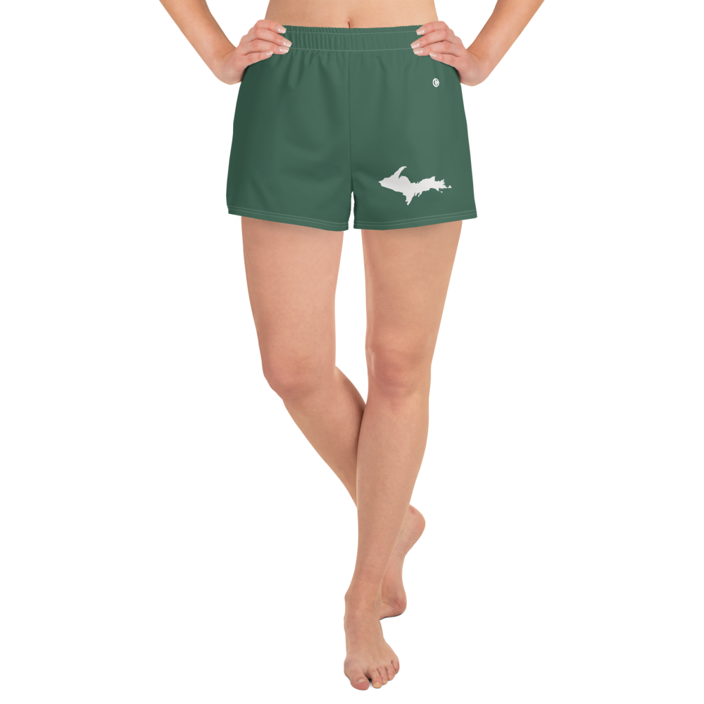 Michigan Upper Peninsula Athletic Shorts (w/ UP Outline) | Women's - Ginger Ale Green