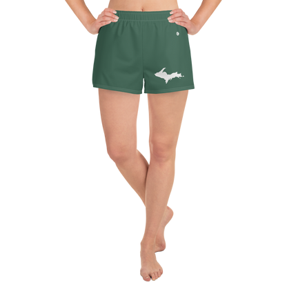 Michigan Upper Peninsula Athletic Shorts (w/ UP Outline) | Women's - Ginger Ale Green