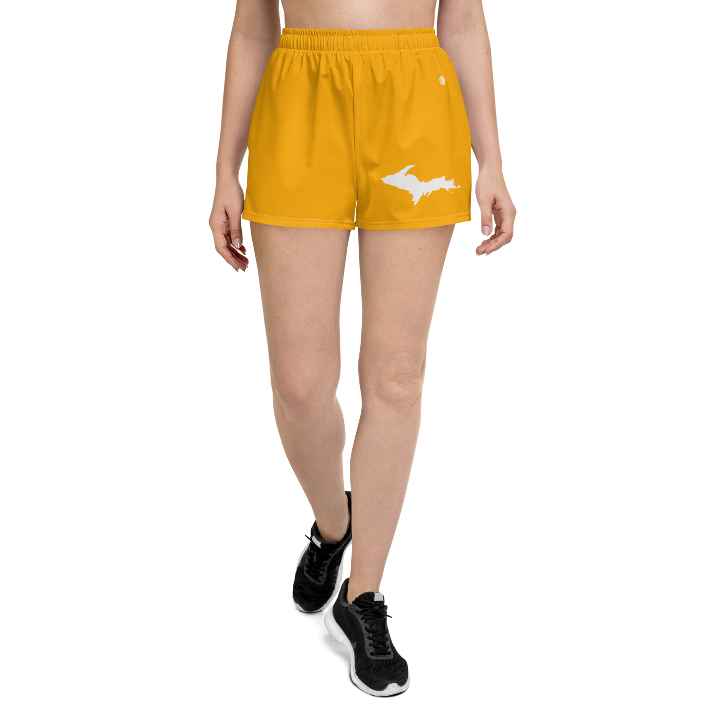 Michigan Upper Peninsula Athletic Shorts (w/ UP Outline) | Women's - Birch Leaf Orange