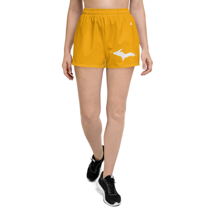 Michigan Upper Peninsula Athletic Shorts (w/ UP Outline) | Women's - Birch Leaf Orange