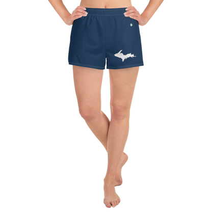 Michigan Upper Peninsula Athletic Shorts (w/ UP Outline) | Women's - Navy