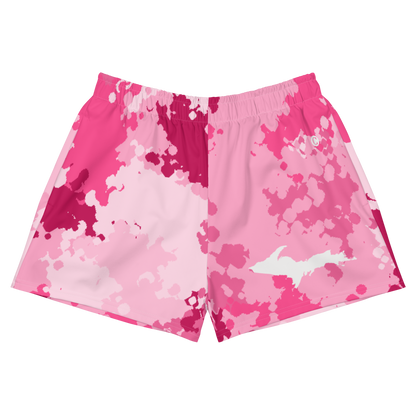 Michigan Upper Peninsula Athletic Shorts (w/ UP Outline) | Women's - Pink Camo