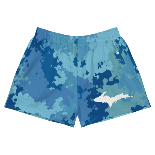 Michigan Upper Peninsula Athletic Shorts (w/ UP Outline) | Women's - Great Lakes Camo