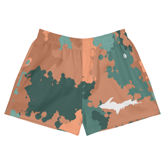 Michigan Upper Peninsula Athletic Shorts (w/ UP Outline) | Women's - Copper Country Camo