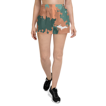 Michigan Upper Peninsula Athletic Shorts (w/ UP Outline) | Women's - Copper Country Camo