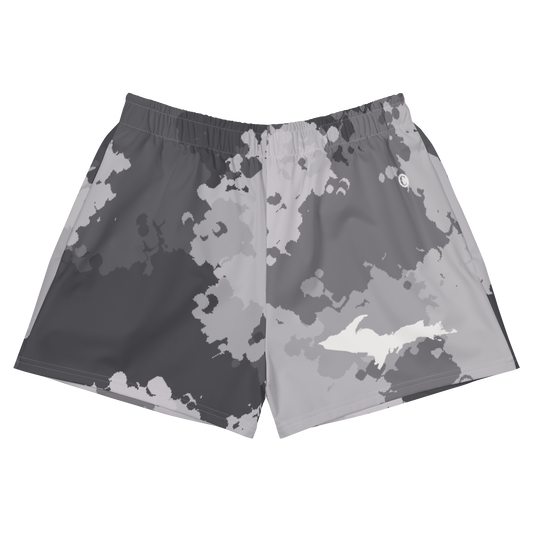 Michigan Upper Peninsula Athletic Shorts (w/ UP Outline) | Women's - Iron Ore Camo