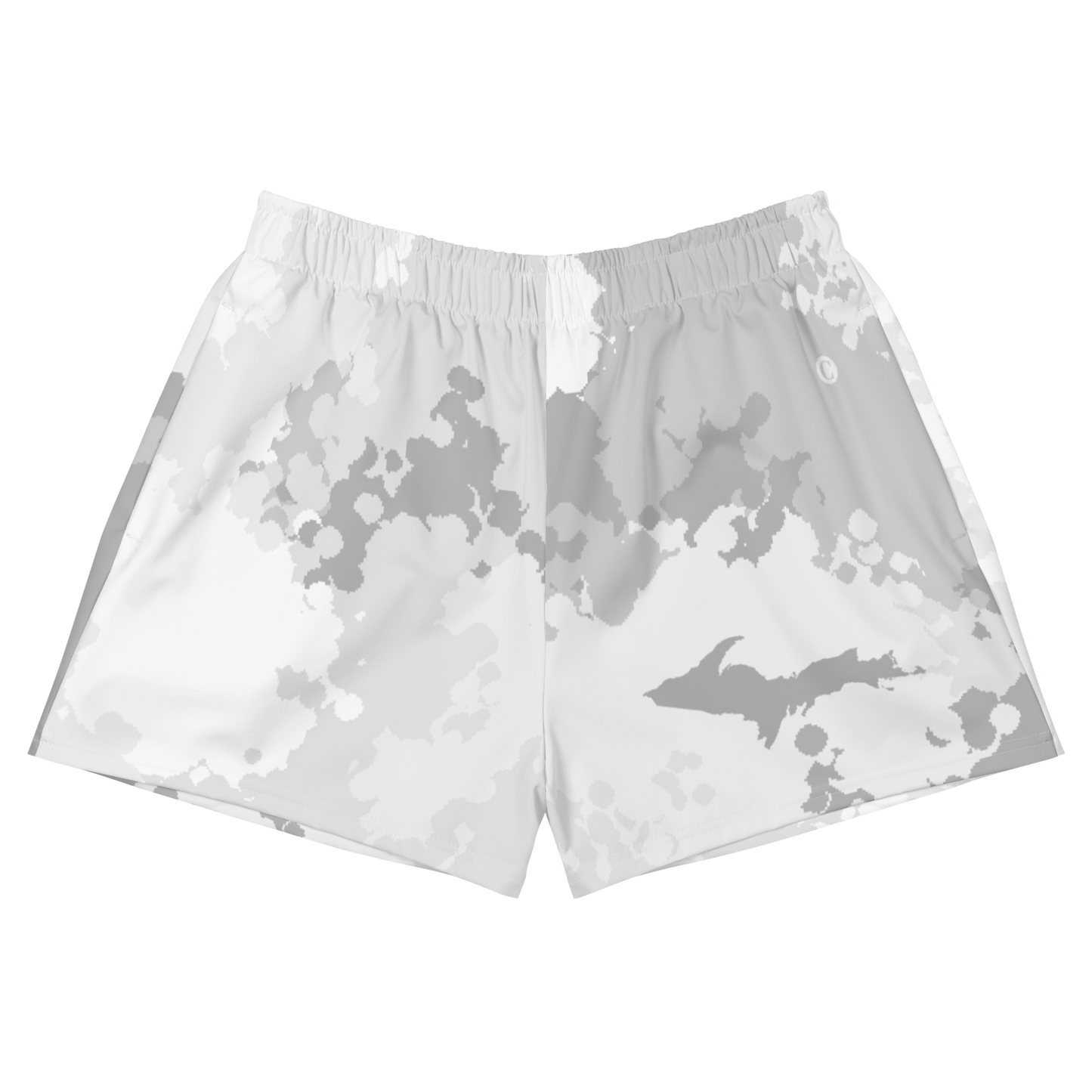 Michigan Upper Peninsula Athletic Shorts (w/ UP Outline) | Women's - Snow Camo