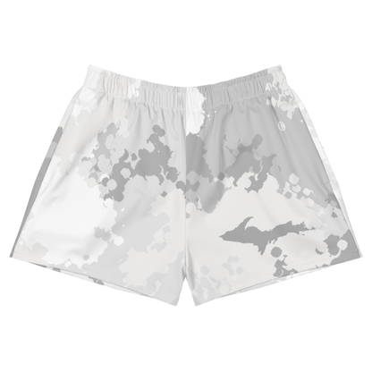 Michigan Upper Peninsula Athletic Shorts (w/ UP Outline) | Women's - Snow Camo