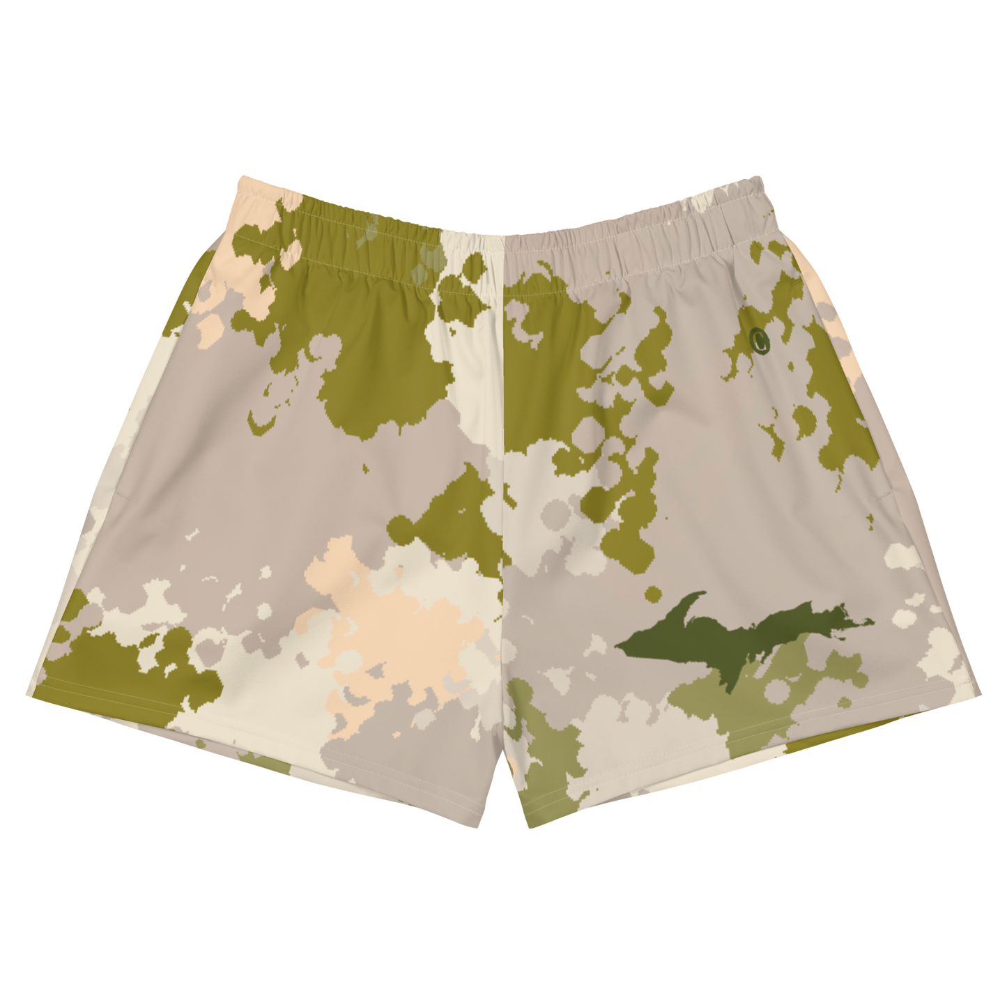 Michigan Upper Peninsula Athletic Shorts (w/ UP Outline) | Women's - Army Green