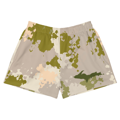 Michigan Upper Peninsula Athletic Shorts (w/ UP Outline) | Women's - Army Green