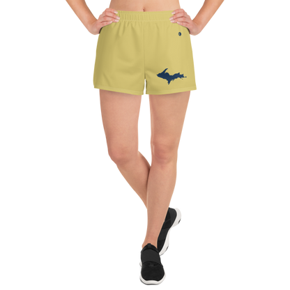 Michigan Upper Peninsula Athletic Shorts (w/ UP Outline) | Women's - Plum Yellow