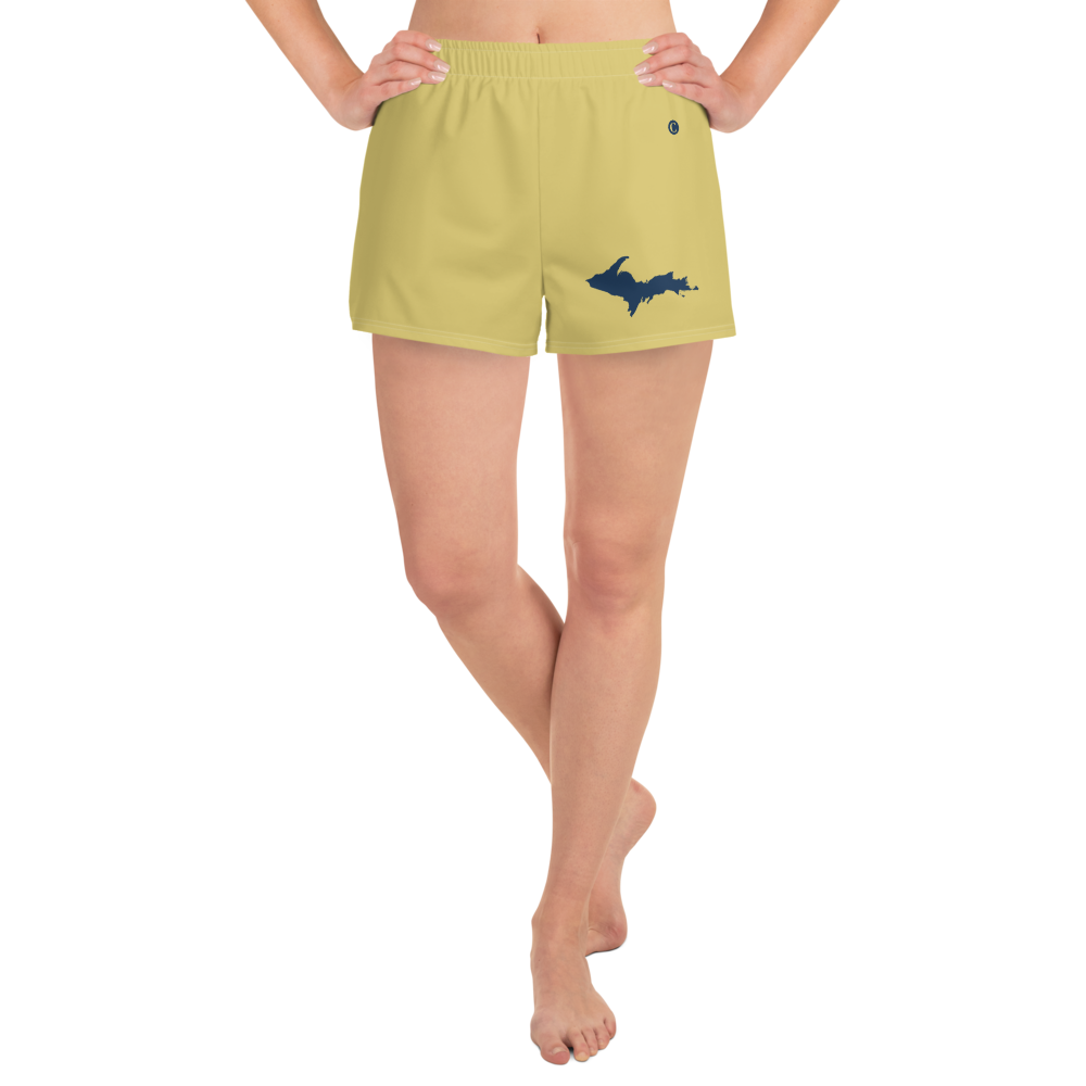 Michigan Upper Peninsula Athletic Shorts (w/ UP Outline) | Women's - Plum Yellow