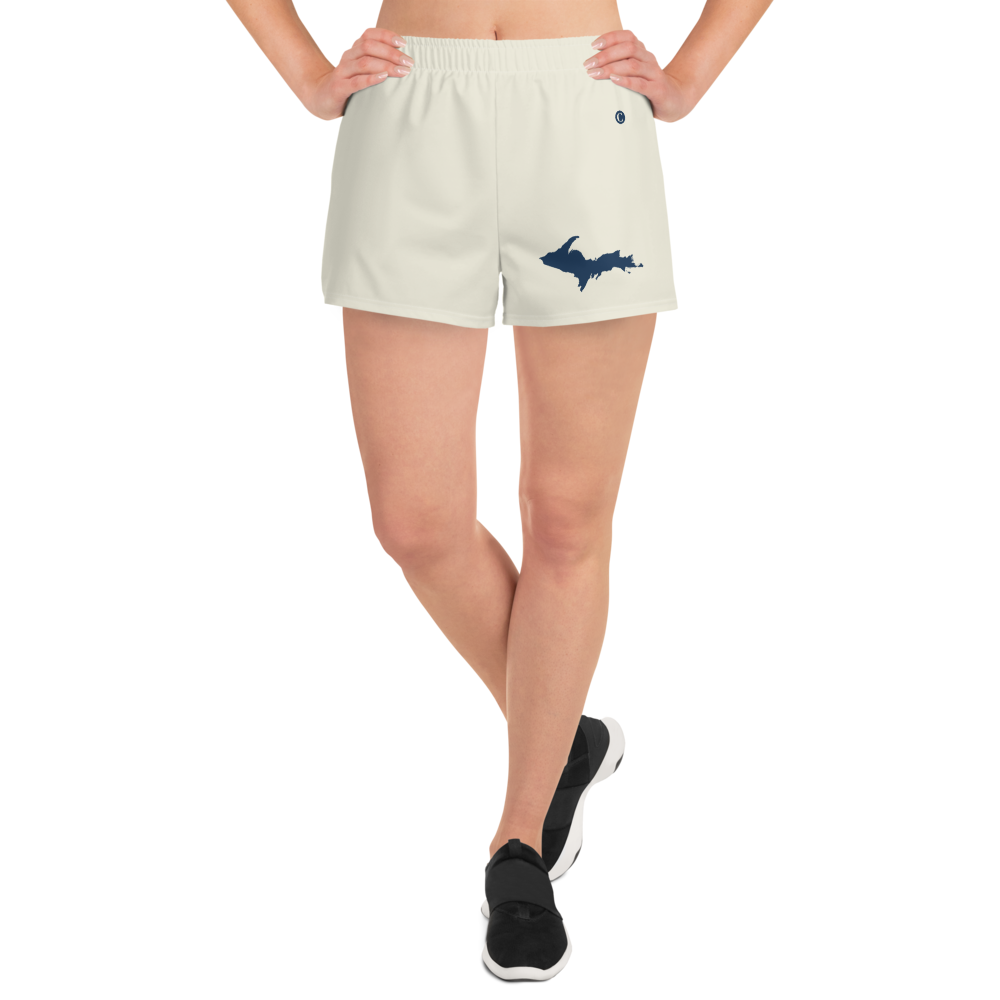 Michigan Upper Peninsula Athletic Shorts (w/ UP Outline) | Women's - Ivory White