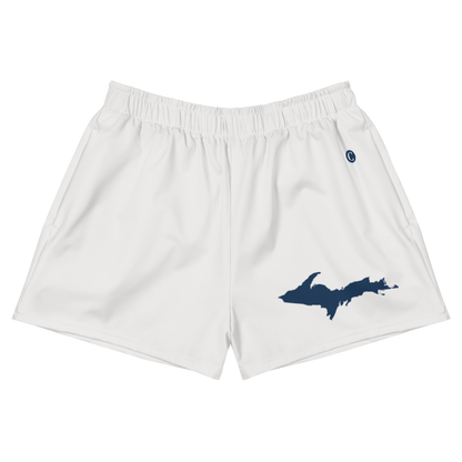 Michigan Upper Peninsula Athletic Shorts (w/ UP Outline) | Women's - Birch Bark White