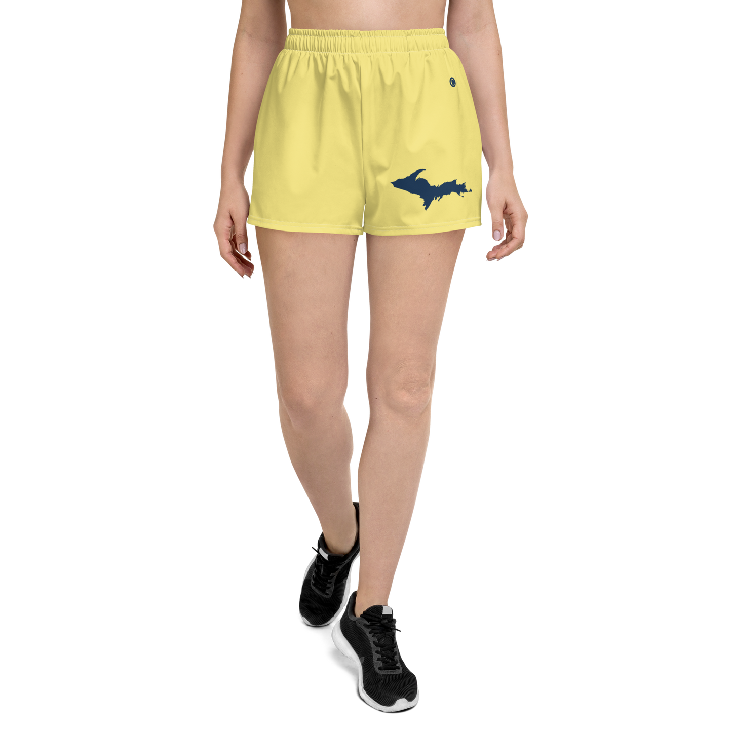 Michigan Upper Peninsula Athletic Shorts (w/ UP Outline) | Women's - Cherry Yellow