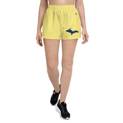 Michigan Upper Peninsula Athletic Shorts (w/ UP Outline) | Women's - Cherry Yellow