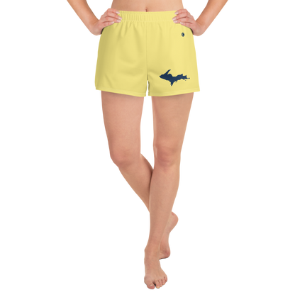 Michigan Upper Peninsula Athletic Shorts (w/ UP Outline) | Women's - Cherry Yellow