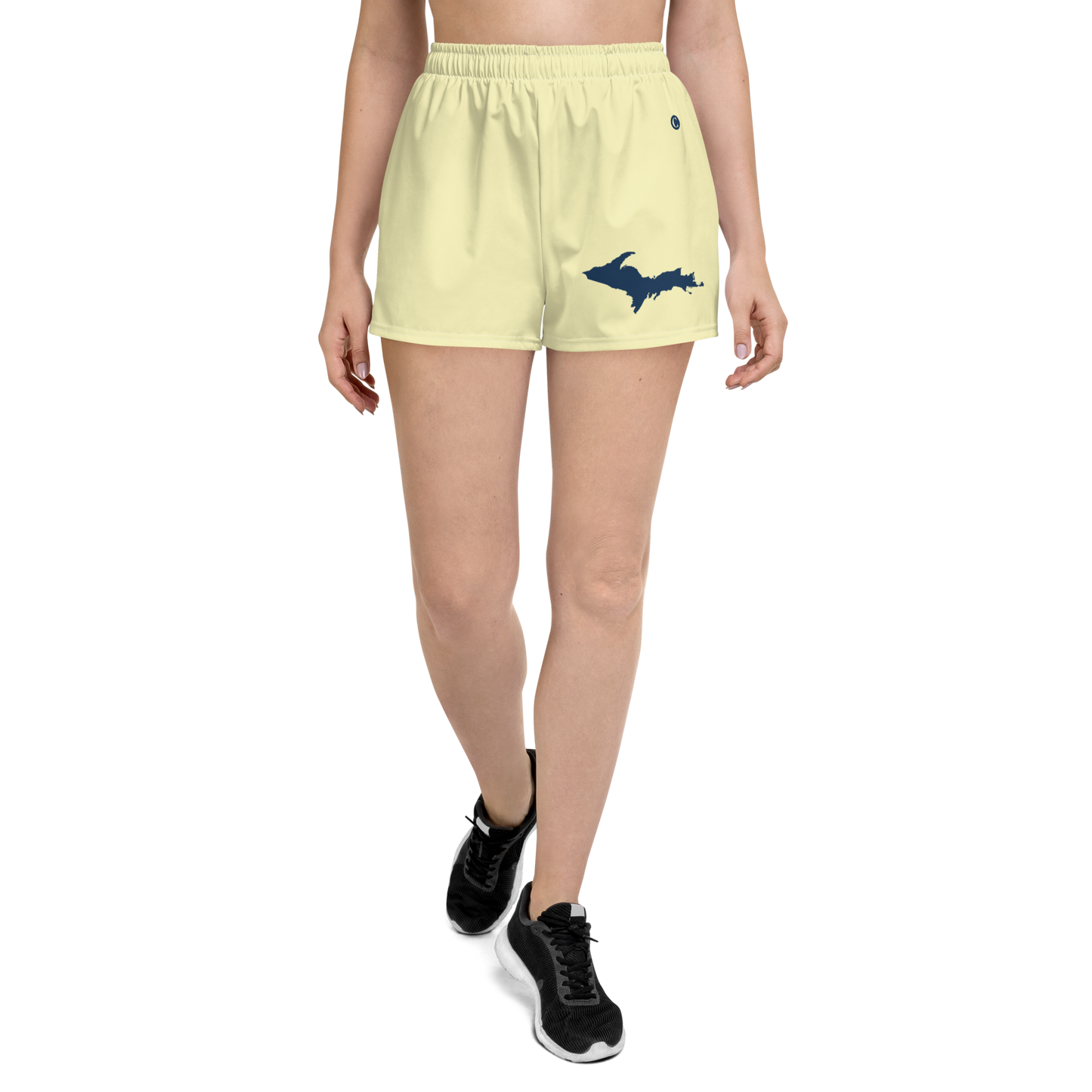 Michigan Upper Peninsula Athletic Shorts (w/ UP Outline) | Women's - Canary Yellow