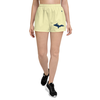 Michigan Upper Peninsula Athletic Shorts (w/ UP Outline) | Women's - Canary Yellow