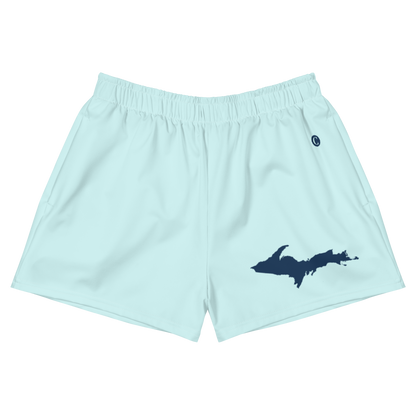 Michigan Upper Peninsula Athletic Shorts (w/ UP Outline) | Women's - Cyan