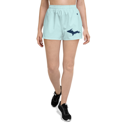 Michigan Upper Peninsula Athletic Shorts (w/ UP Outline) | Women's - Cyan